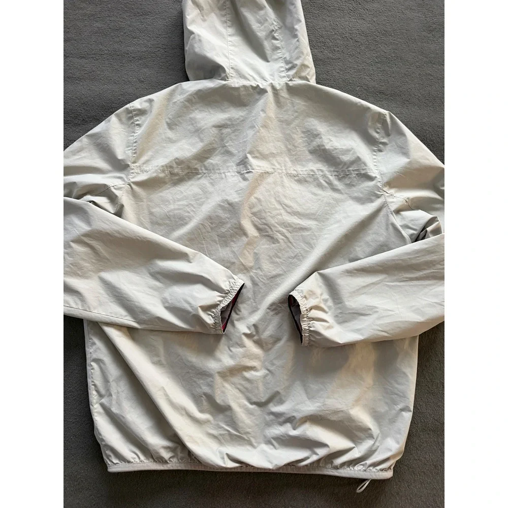 Tommy Hilfiger Mens Windbreaker Jacket Beige Water Resistant Hooded Sz L